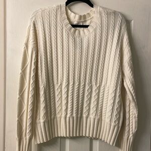 Cyrus Cable Knit Cream Sweater in size large